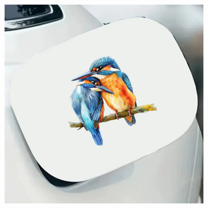 Blue Kingfishers Birds Sitting Branch Vinyl Sticker Decal