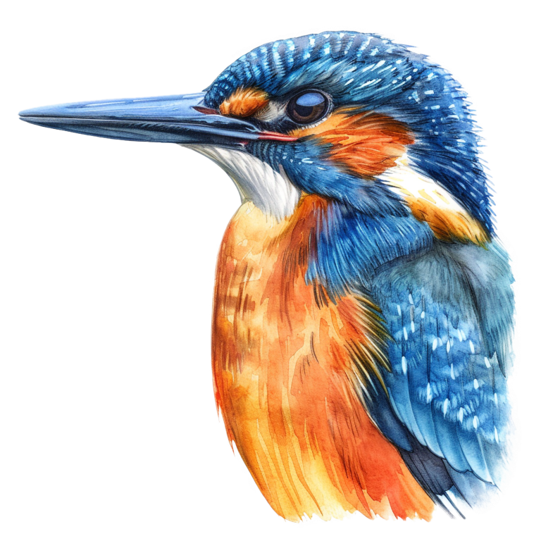 Blue Kingfisher Bird Head Close Vinyl Sticker Decal