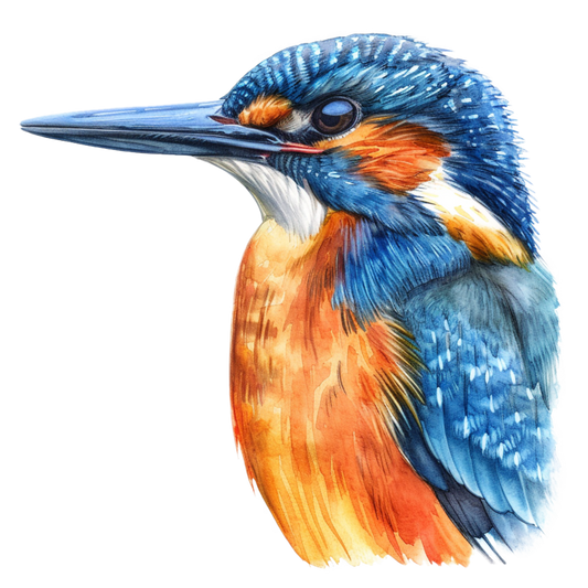 Blue Kingfisher Bird Head Close Vinyl Sticker Decal