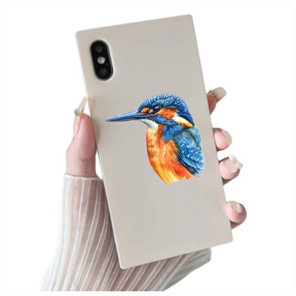 Blue Kingfisher Bird Head Close Vinyl Sticker Decal