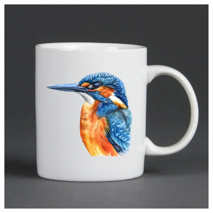 Blue Kingfisher Bird Head Close Vinyl Sticker Decal