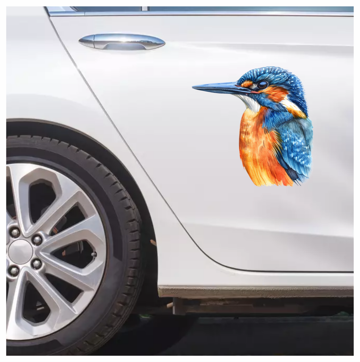 Blue Kingfisher Bird Head Close Vinyl Sticker Decal