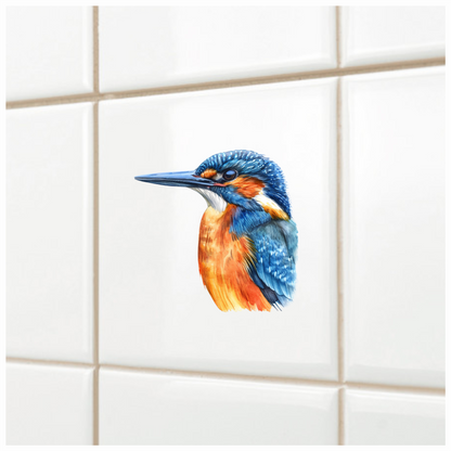 Blue Kingfisher Bird Head Close Vinyl Sticker Decal
