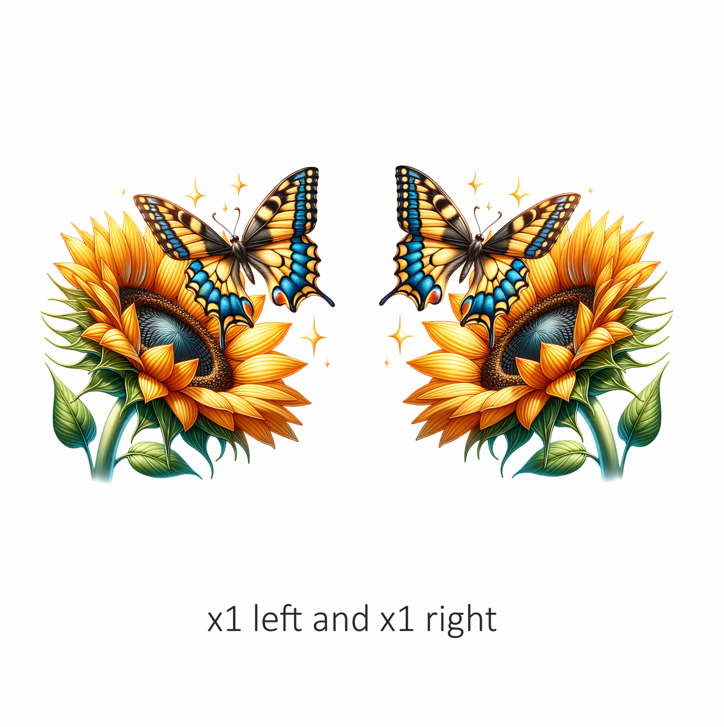 Yellow Butterfly On Sunflower Flower Vinyl Sticker Decal