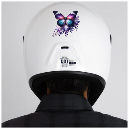Purple Butterfly On Purple Flowers Vinyl Sticker Decal