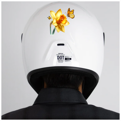 Yellow Butterflies On Yellow Daffodil Vinyl Sticker Decal