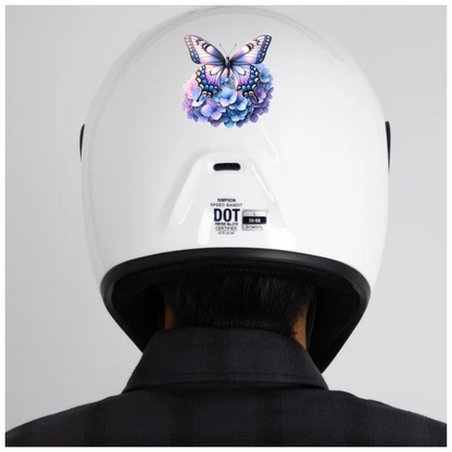 Blue Butterfly Pink Blue Flowers Vinyl Sticker Decal