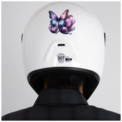 Purple Butterfly On Tulip Flower Vinyl Sticker Decal
