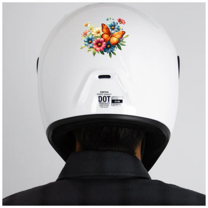 Orange Butterfly On Cosmos Flowers Vinyl Sticker Decal