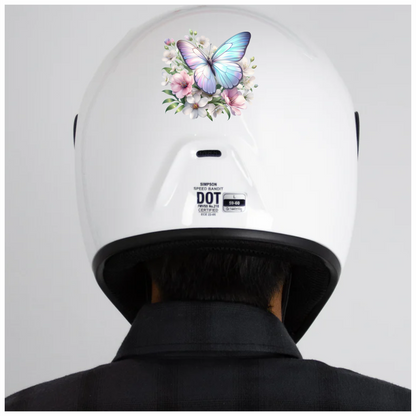 Pastel Butterfly On White Flowers Vinyl Sticker Decal