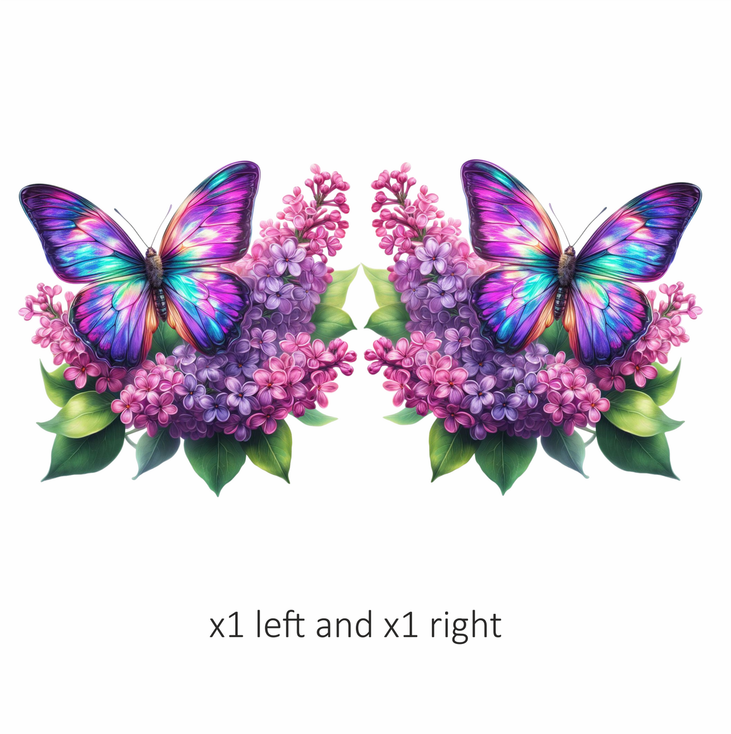 Rainbow Butterfly On Purple Lilacs Vinyl Sticker Decal