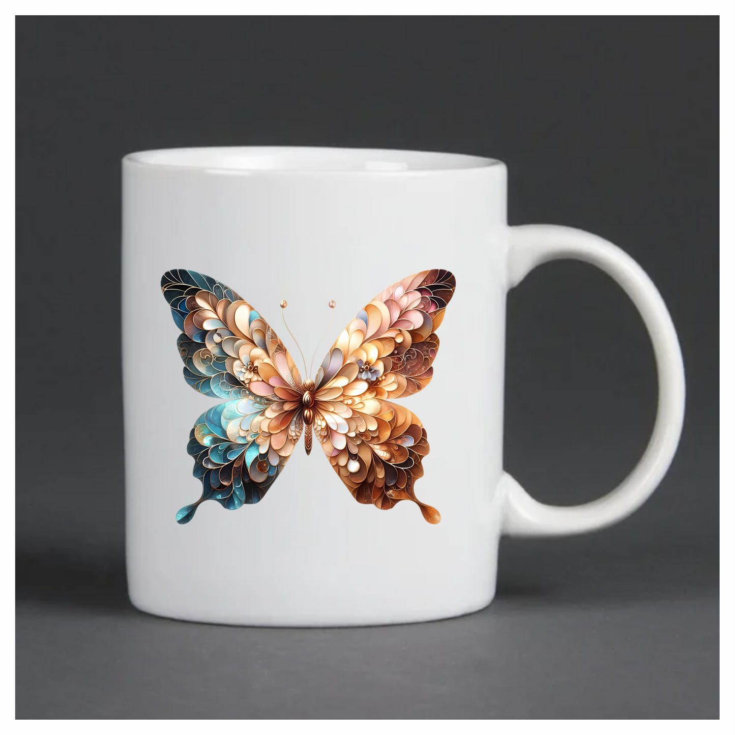 Brown Butterfly With Patterned Wings Vinyl Sticker Decal