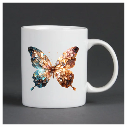 Brown Butterfly With Patterned Wings Vinyl Sticker Decal