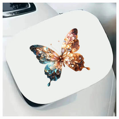 Brown Butterfly With Patterned Wings Vinyl Sticker Decal