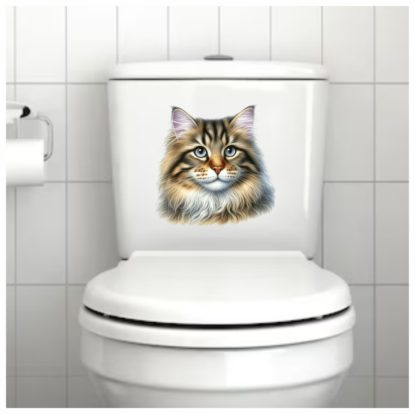 Brown Cat With Blue Eyes Vinyl Sticker Decal