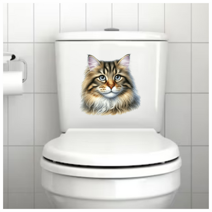 Brown Cat With Blue Eyes Vinyl Sticker Decal