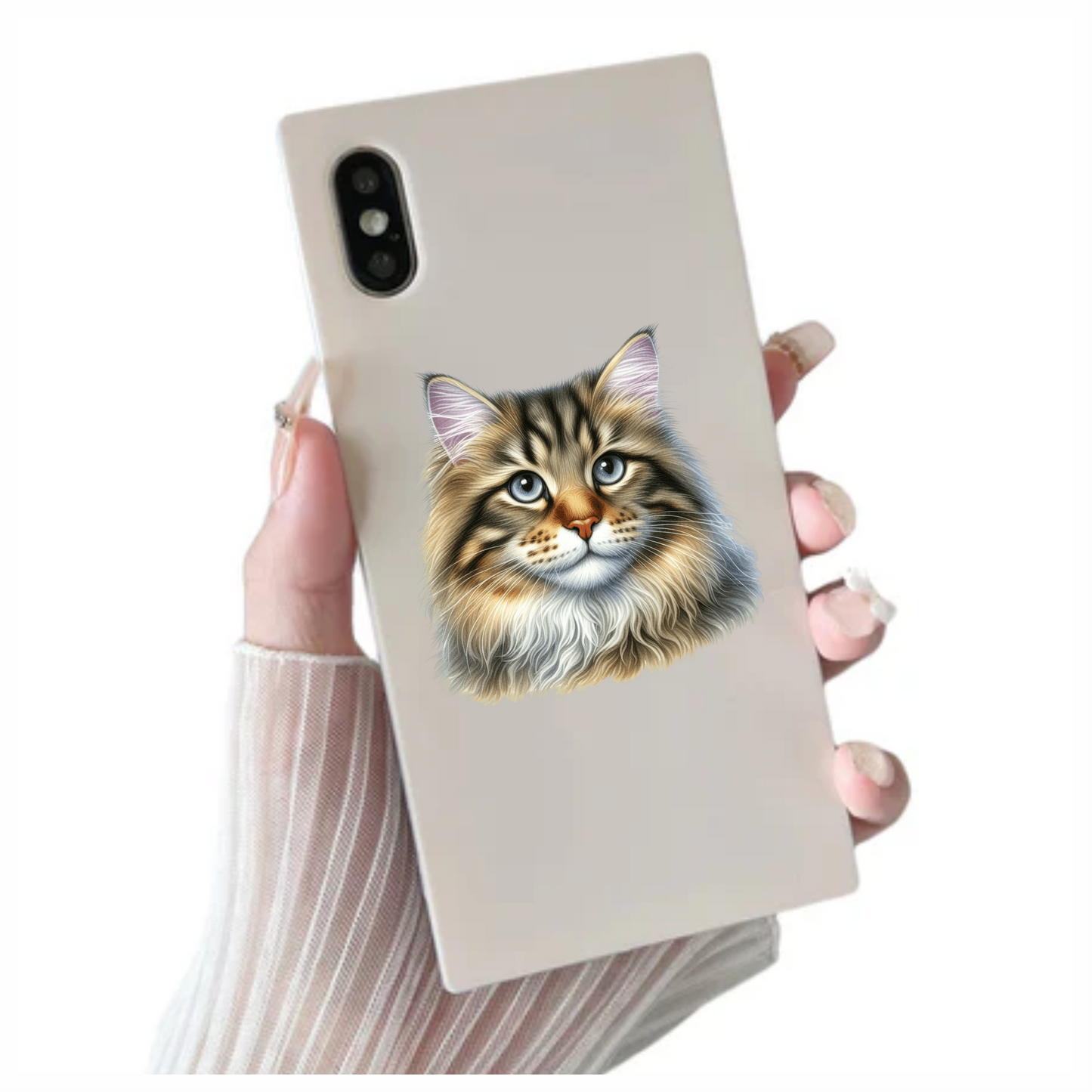 Brown Cat With Blue Eyes Vinyl Sticker Decal