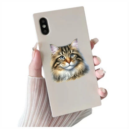 Brown Cat With Blue Eyes Vinyl Sticker Decal