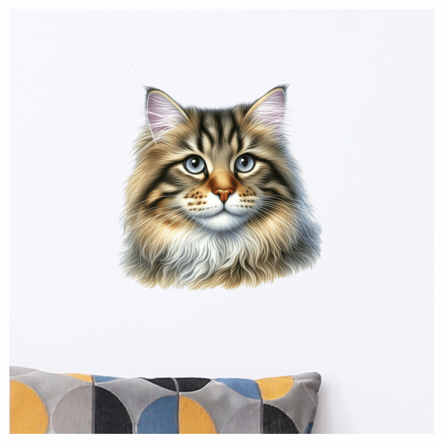 Brown Cat With Blue Eyes Vinyl Sticker Decal