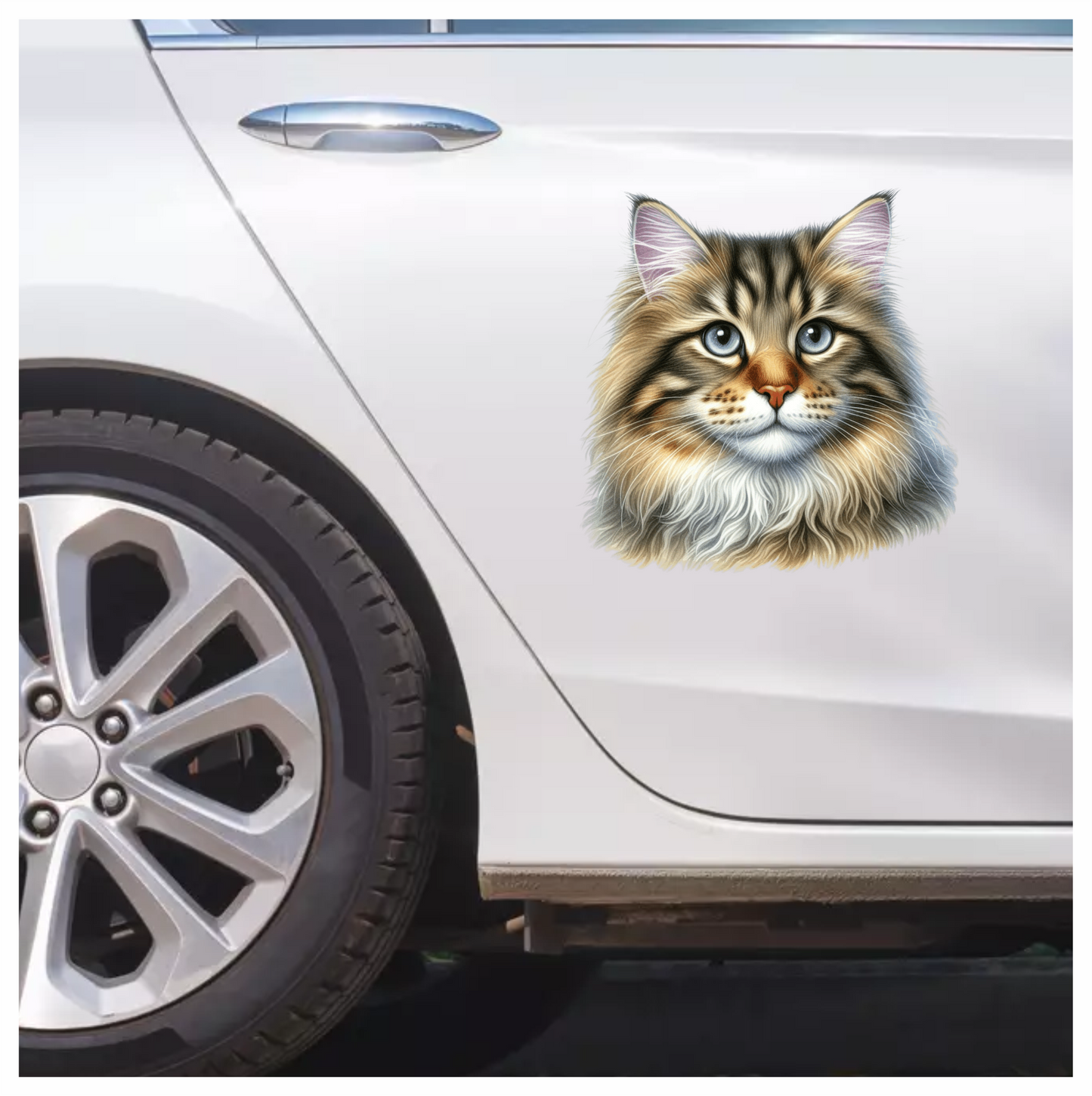 Brown Cat With Blue Eyes Vinyl Sticker Decal