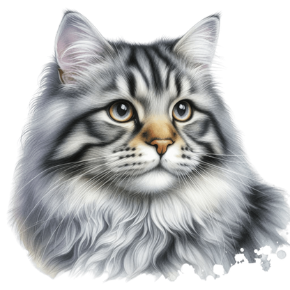 Gray Cat With Brown Eyes Vinyl Sticker Decal