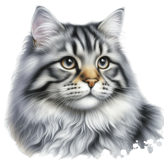 Gray Cat With Brown Eyes Vinyl Sticker Decal