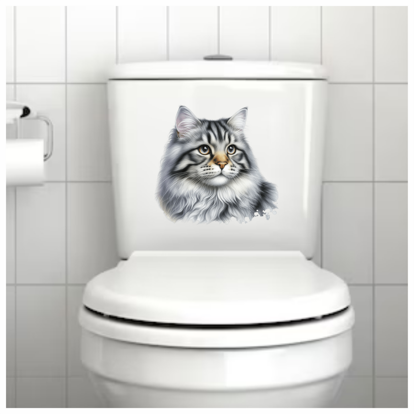 Gray Cat With Brown Eyes Vinyl Sticker Decal