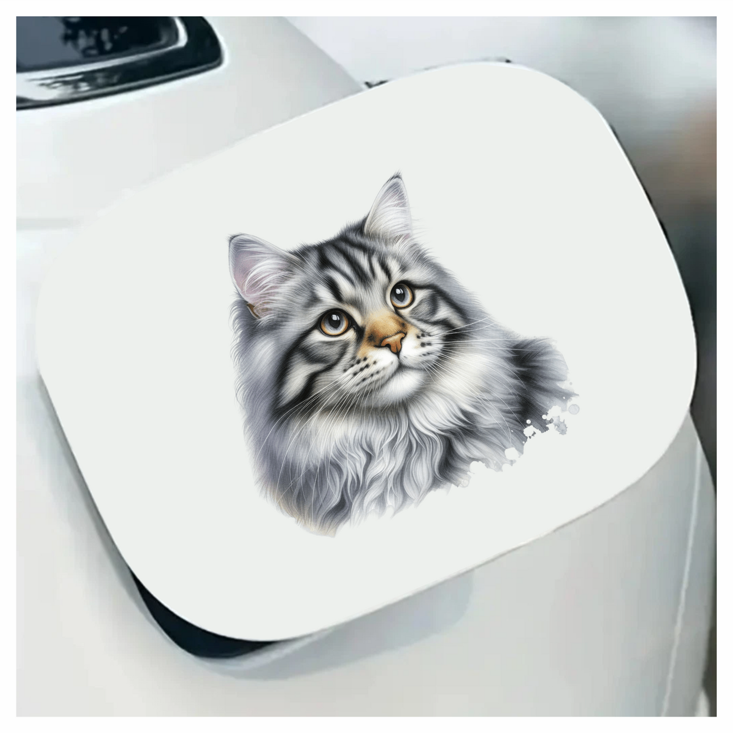 Gray Cat With Brown Eyes Vinyl Sticker Decal