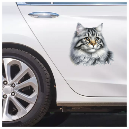 Gray Cat With Brown Eyes Vinyl Sticker Decal