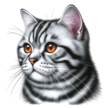 Gray Cat With Orange Eyes Vinyl Sticker Decal