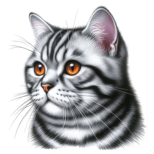 Gray Cat With Orange Eyes Vinyl Sticker Decal