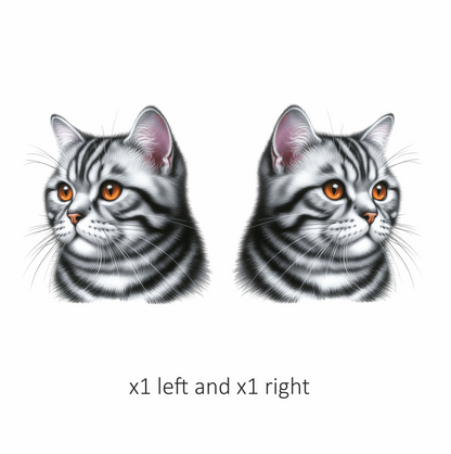 Gray Cat With Orange Eyes Vinyl Sticker Decal