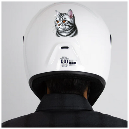 Gray Cat With Orange Eyes Vinyl Sticker Decal