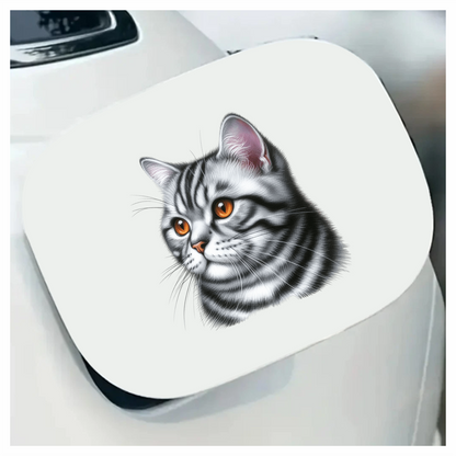 Gray Cat With Orange Eyes Vinyl Sticker Decal