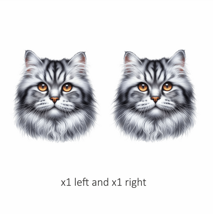 Gray Cat With Golden Eyes Vinyl Sticker Decal