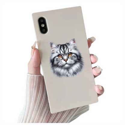 Gray Cat With Golden Eyes Vinyl Sticker Decal