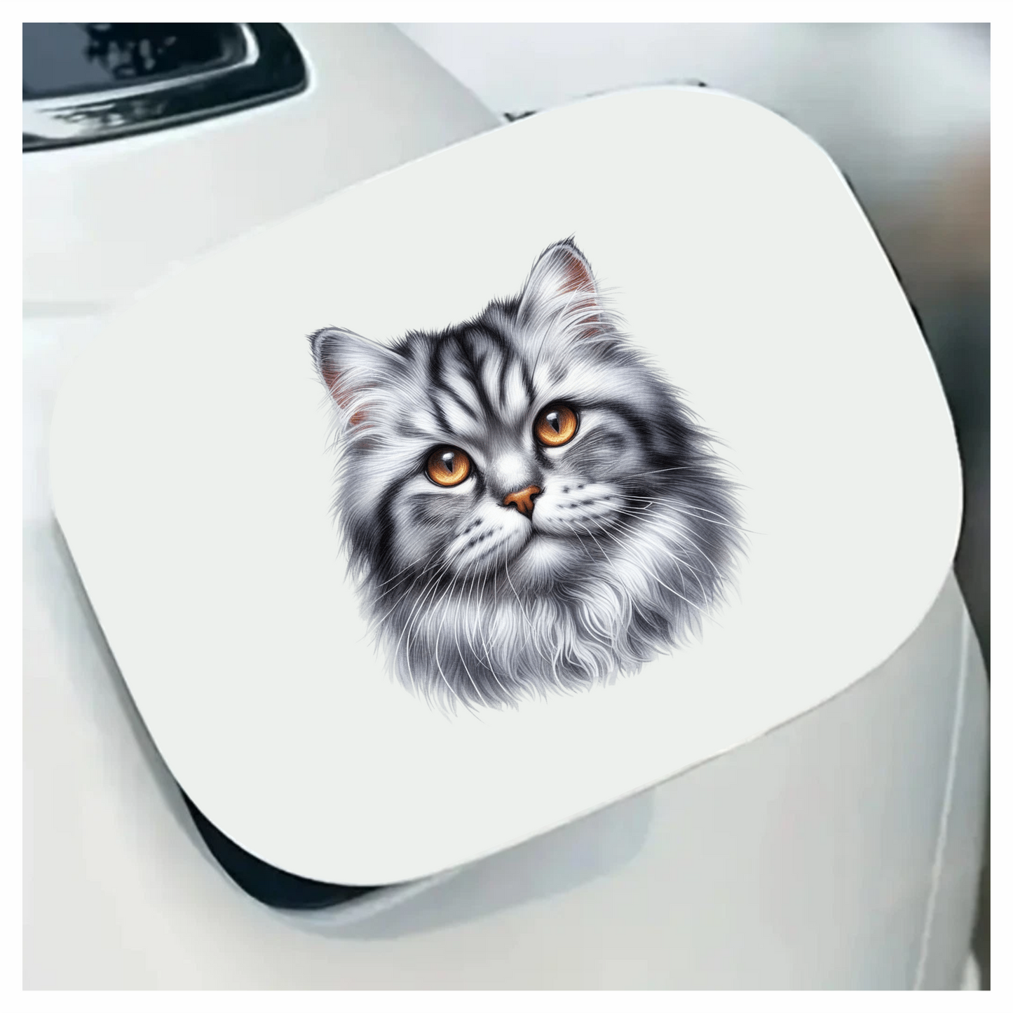 Gray Cat With Golden Eyes Vinyl Sticker Decal
