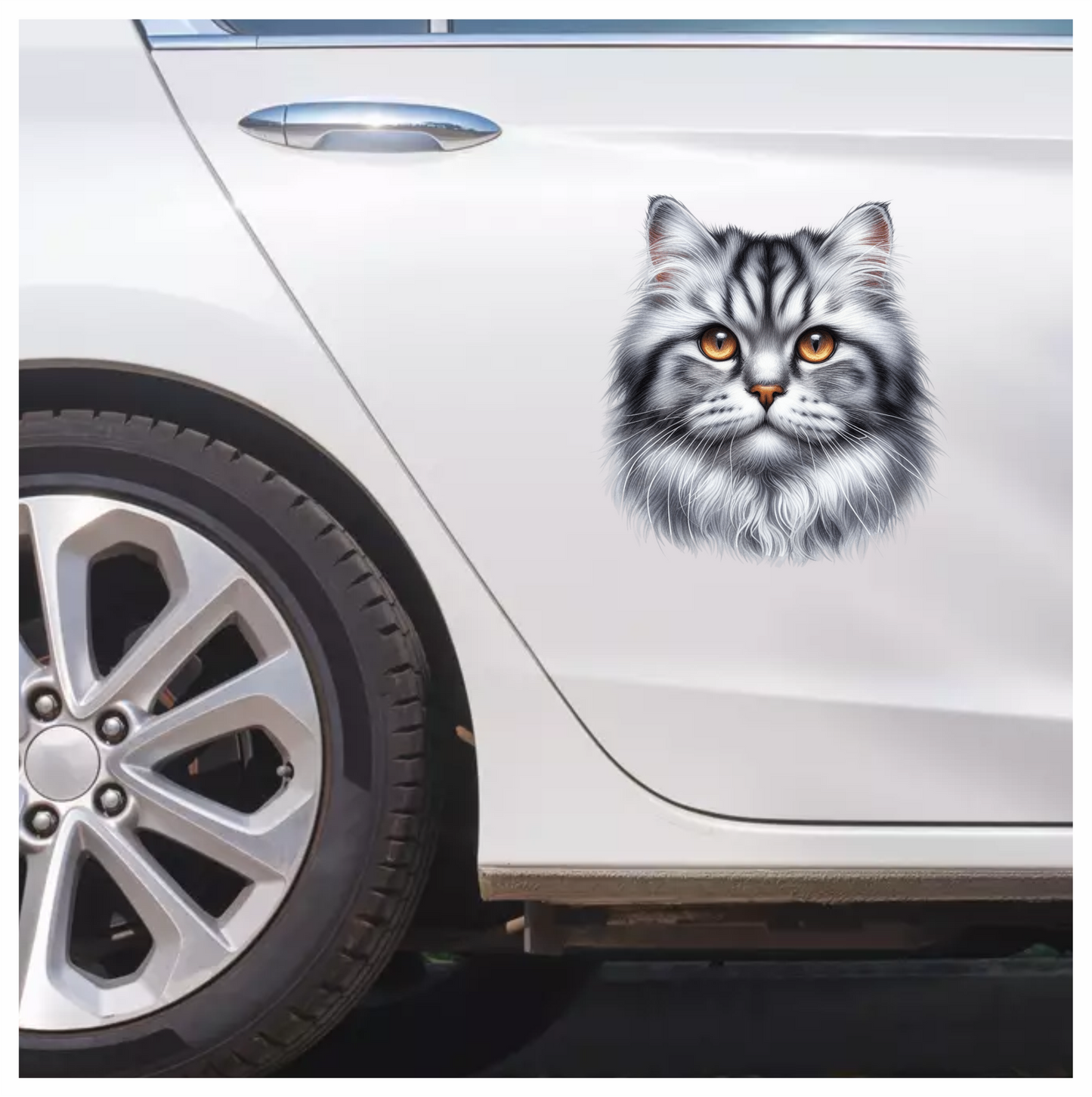 Gray Cat With Golden Eyes Vinyl Sticker Decal