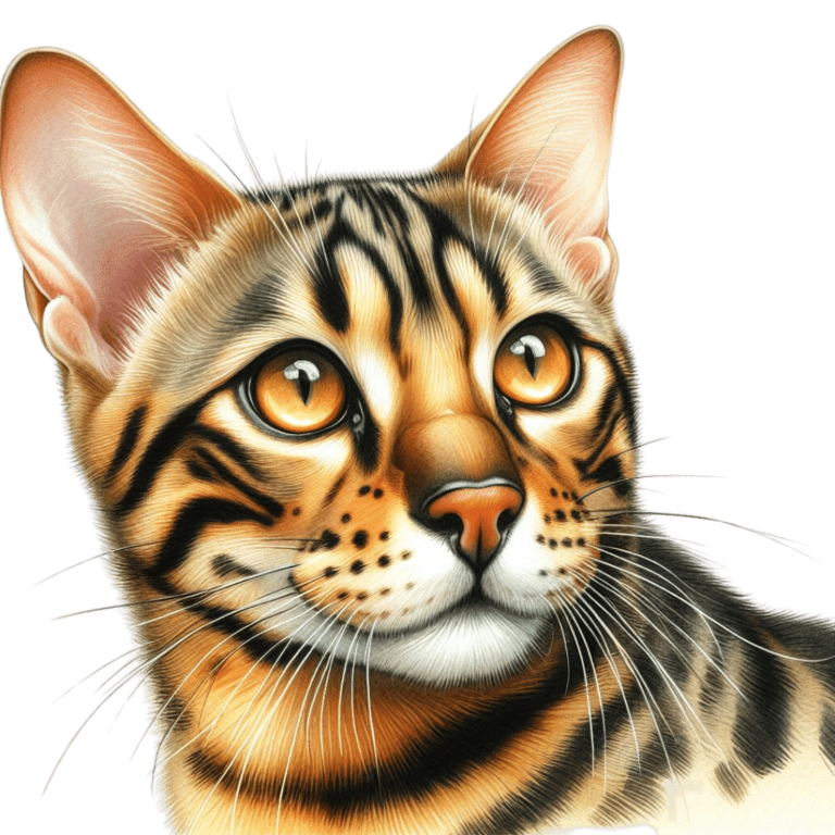 Brown Bengal Cat With Amber Eyes Vinyl Sticker Decal