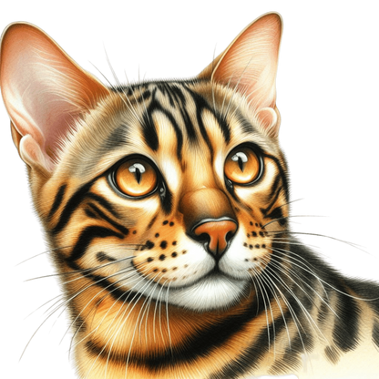 Brown Bengal Cat With Amber Eyes Vinyl Sticker Decal