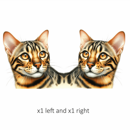 Brown Bengal Cat With Amber Eyes Vinyl Sticker Decal
