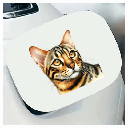 Brown Bengal Cat With Amber Eyes Vinyl Sticker Decal