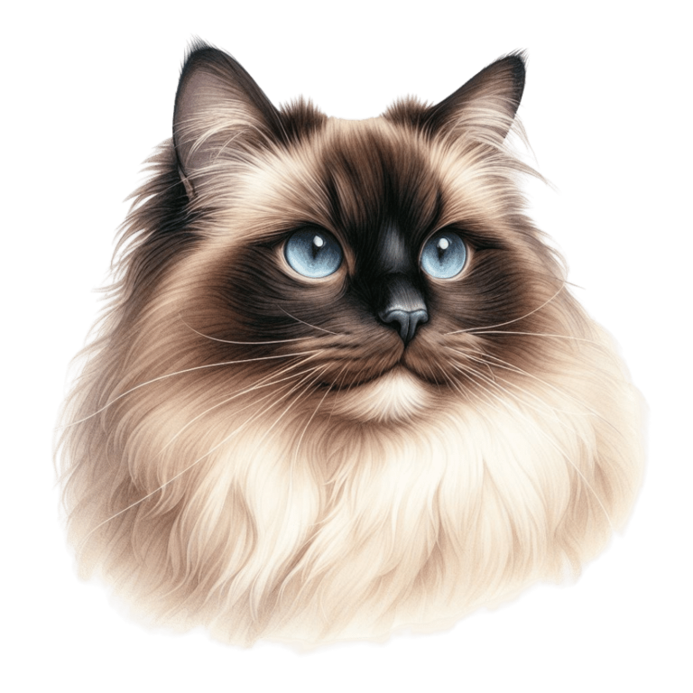 Cream Himalayan Cat With Blue Eyes Vinyl Sticker Decal
