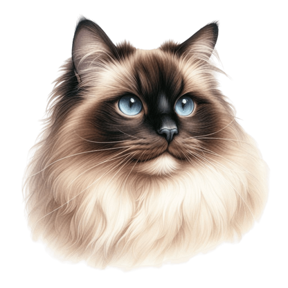Cream Himalayan Cat With Blue Eyes Vinyl Sticker Decal