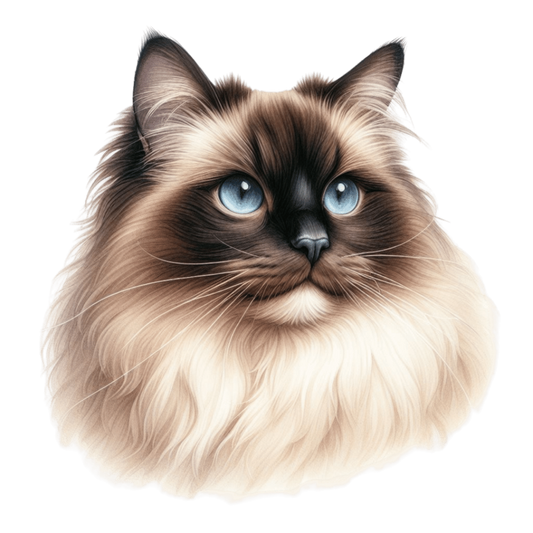 Cream Himalayan Cat With Blue Eyes Vinyl Sticker Decal