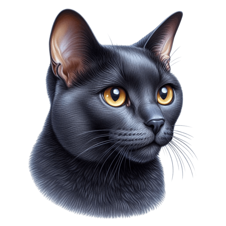 Black Burmese Cat With Amber Eyes Vinyl Sticker Decal