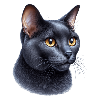 Black Burmese Cat With Amber Eyes Vinyl Sticker Decal