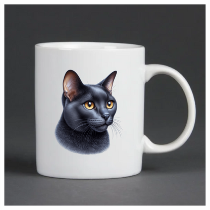 Black Burmese Cat With Amber Eyes Vinyl Sticker Decal