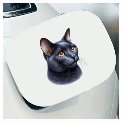 Black Burmese Cat With Amber Eyes Vinyl Sticker Decal