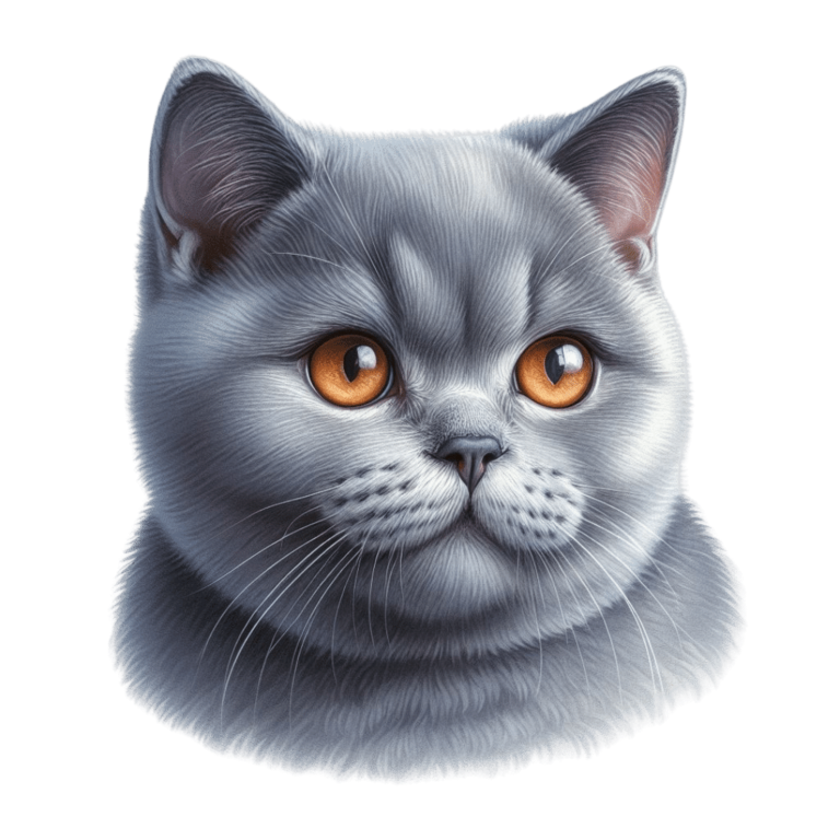 Gray British Shorthair Cat With Orange Eyes Vinyl Sticker Decal